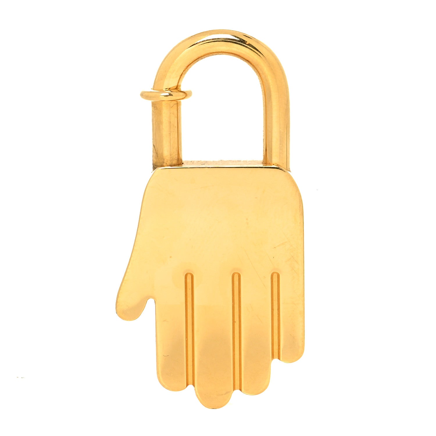 Hermes Gold Plated Annee De La Main Cadena Lock 1 of 5