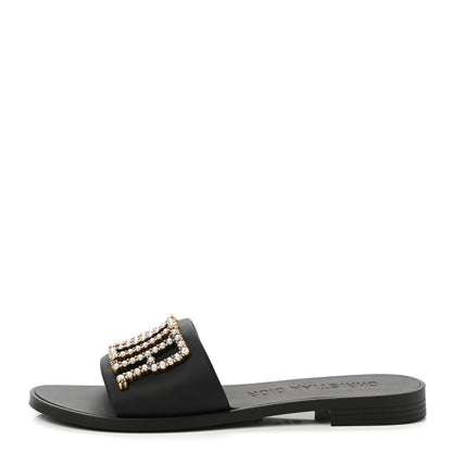 Christian Dior Matte Calfskin Pearl Dio(r)evolution Slide Sandals 38 Black 1 of 9
