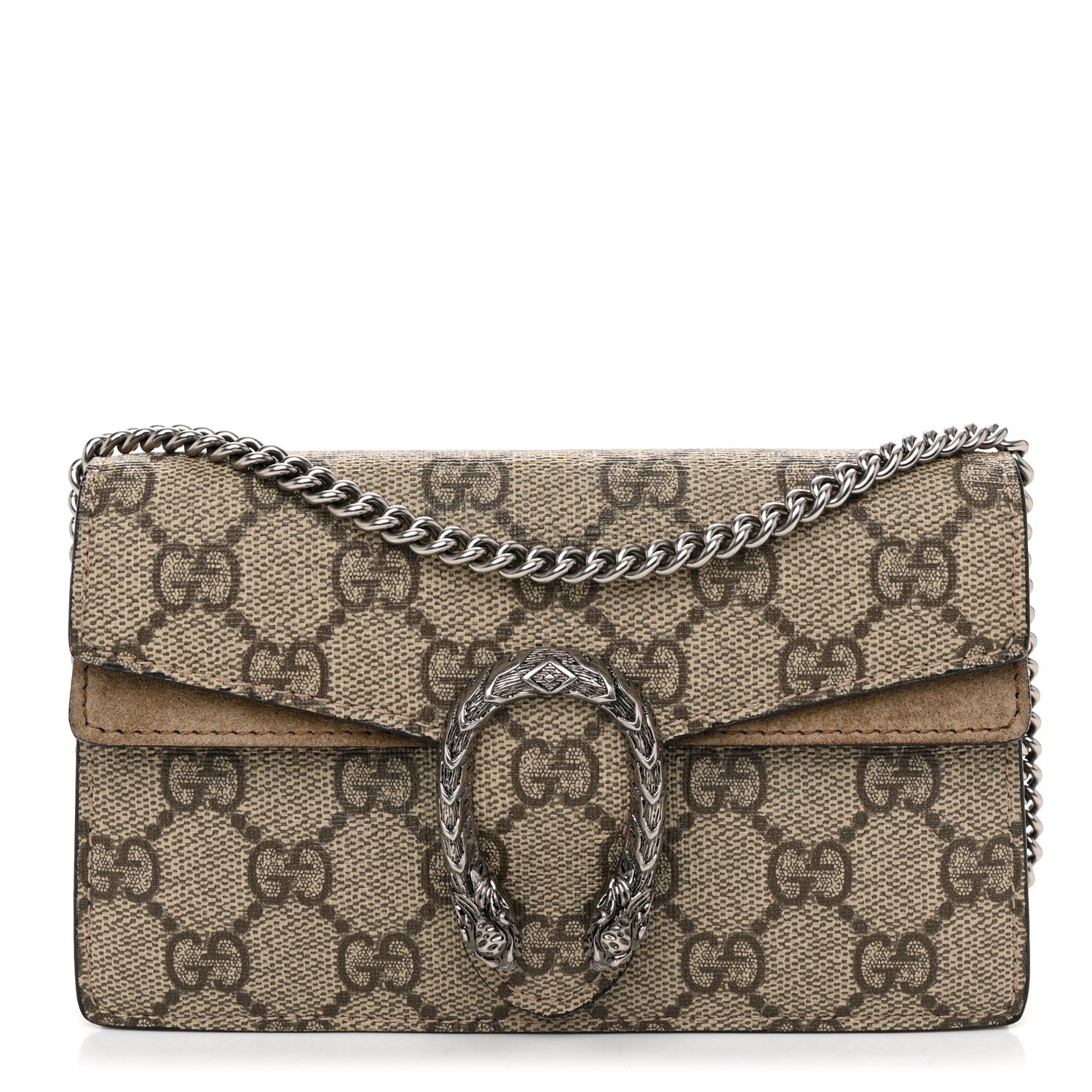 Gucci GG Supreme Monogram Super Mini Dionysus Shoulder Bag Taupe 1 of 10