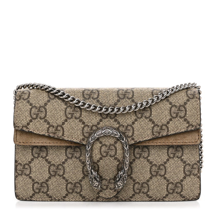 Gucci GG Supreme Monogram Super Mini Dionysus Shoulder Bag Taupe 1 of 10