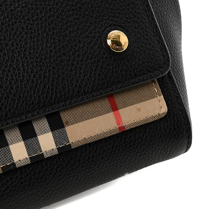 Burberry Coated Canvas Calfskin Vintage Check Medium Note Crossbody Bag Black 11 of 14