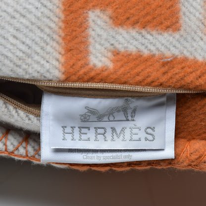 Hermes Wool Cashmere Avalon Pillow PM Ecru Potiron 4 of 4