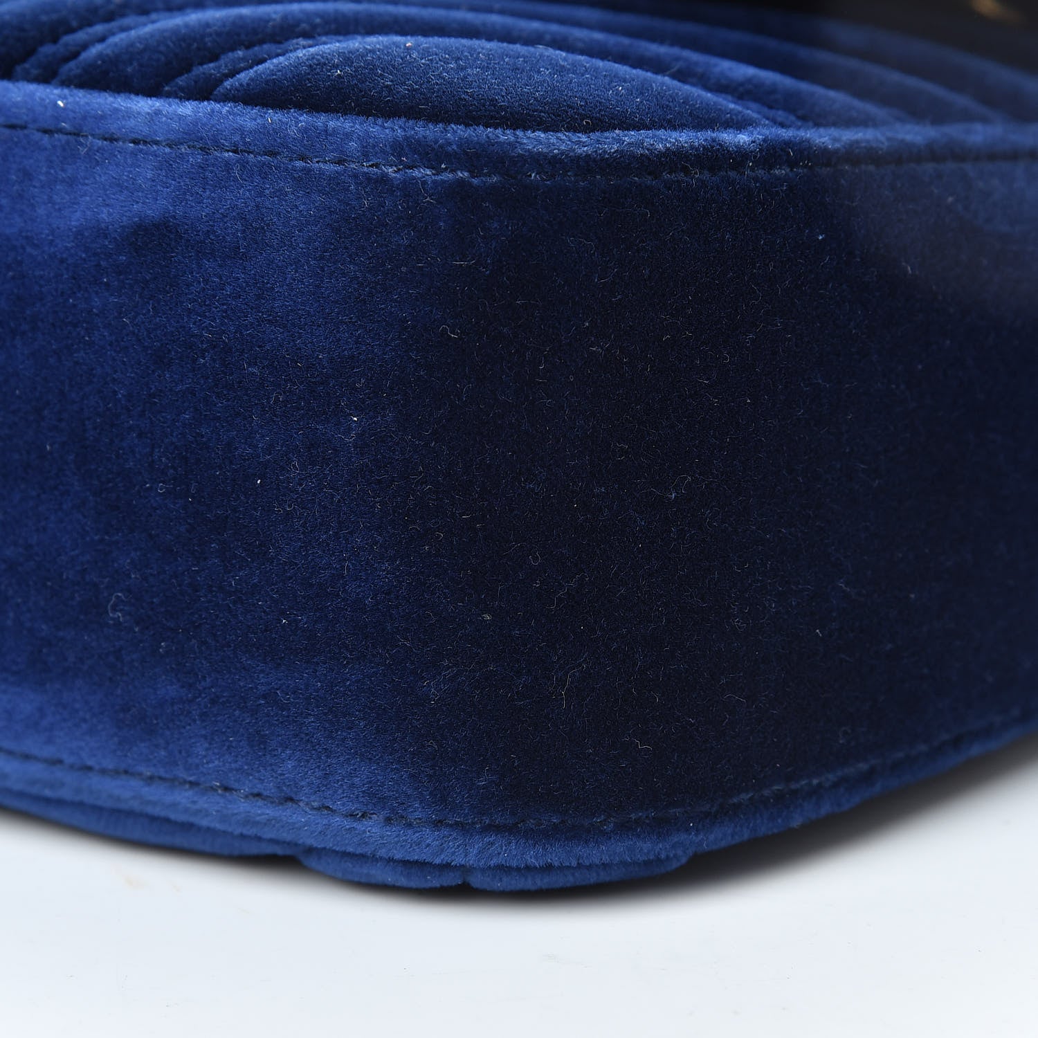 Gucci Velvet Matelasse Mini GG Marmont Shoulder Bag Cobalt Blue 10 of 10