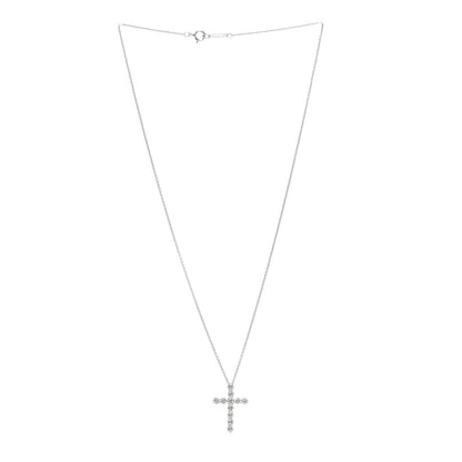Tiffany Platinum Diamond Medium Cross Pendant Necklace 3 of 6