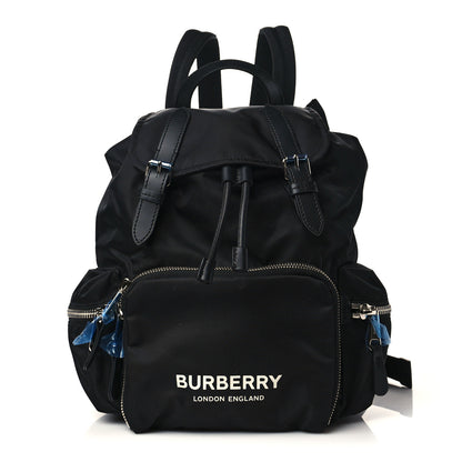 Burberry Nylon Logo Print Medium Rucksack Backpack Black 1 of 5