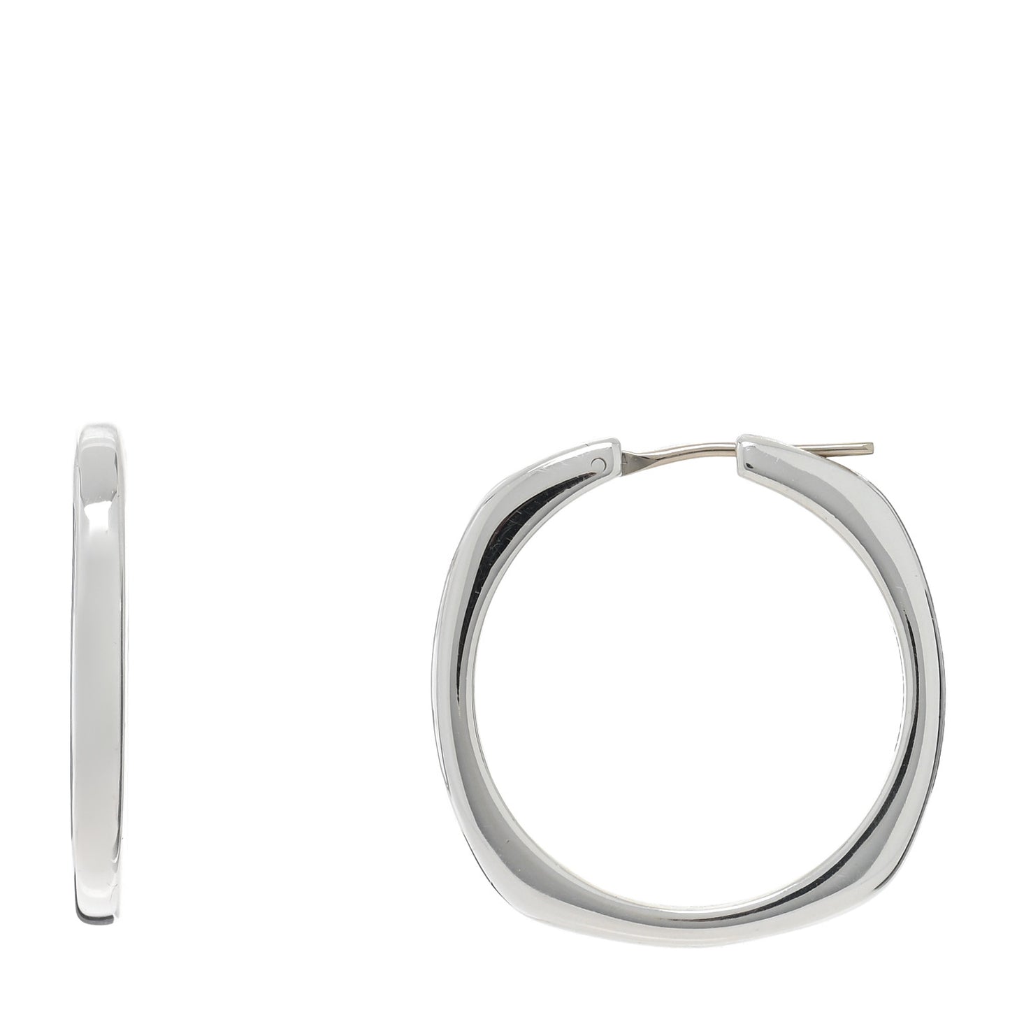 Sterling Silver Square Cushion Hoop Earrings