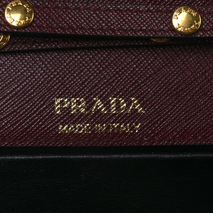 Prada Saffiano Metal Chain Wallet Granato 6 of 10