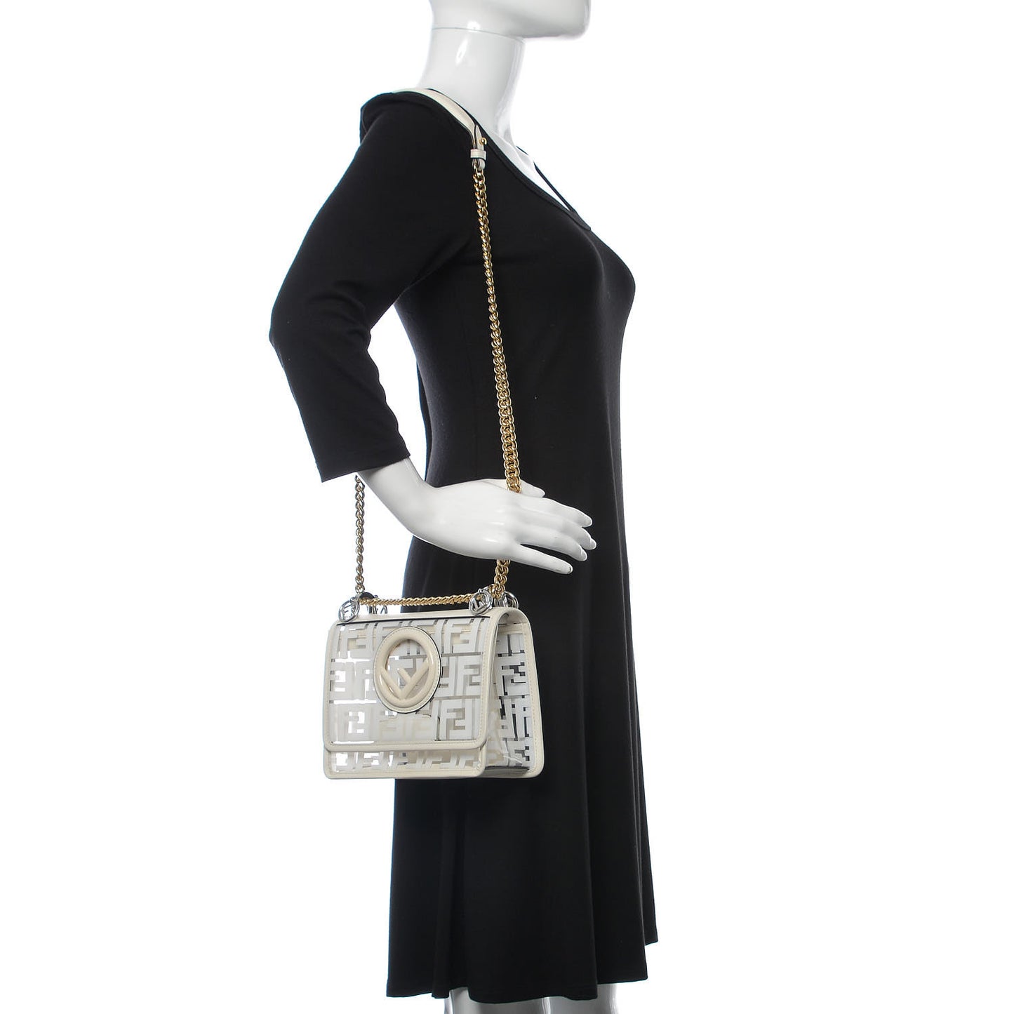 TPU FF Vitello Century F is Fendi Small Kan I Shoulder Bag White