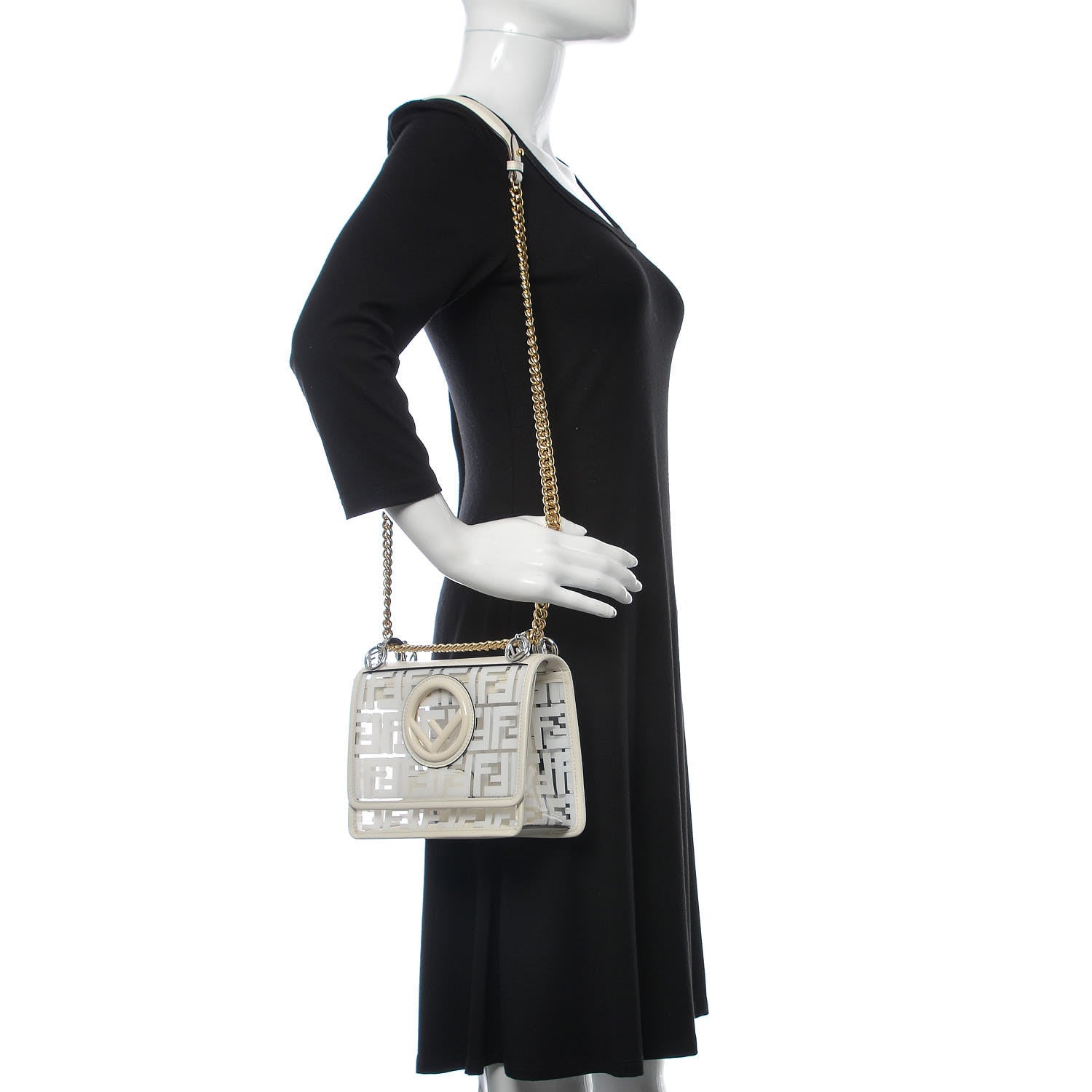 Fendi TPU FF Vitello Century F is Fendi Small Kan I Shoulder Bag White 2 of 8