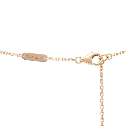 Van Cleef & Arpels 18K Rose Gold Diamond Carnelian Vintage Alhambra Pendant Necklace 4 of 4
