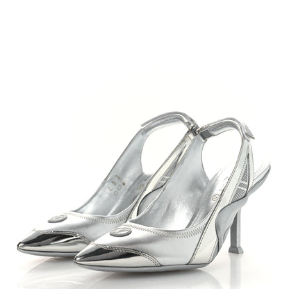 Louis Vuitton Metallic Lambskin Archlight Slingback Pumps 37 Argent 4 of 12