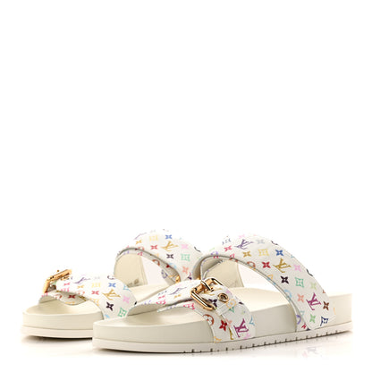 Louis Vuitton LV X TM Monogram Multicolor Bom Dia Comfort Mule Sandals 38.5 White 4 of 10