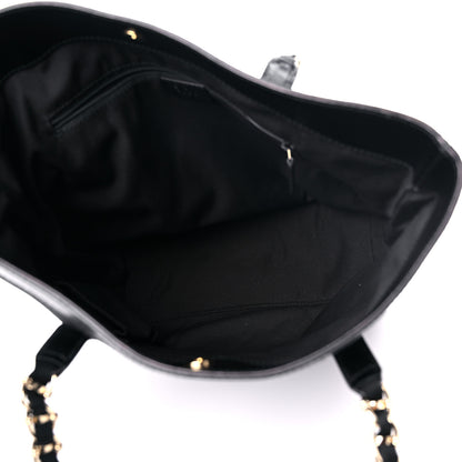 Gucci Denim Monogram Chain Bucket Tote Black 5 of 13