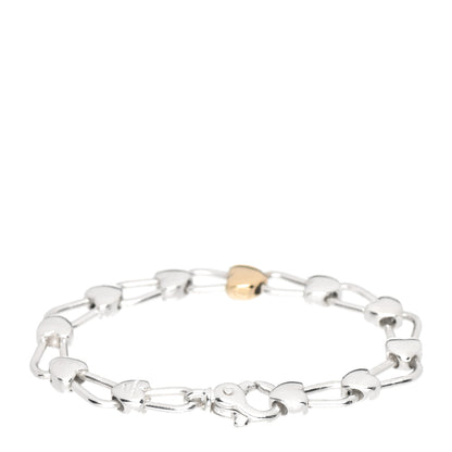 Tiffany Sterling Silver 18K Yellow Gold Heart Padlock Links Bracelet 3 of 4