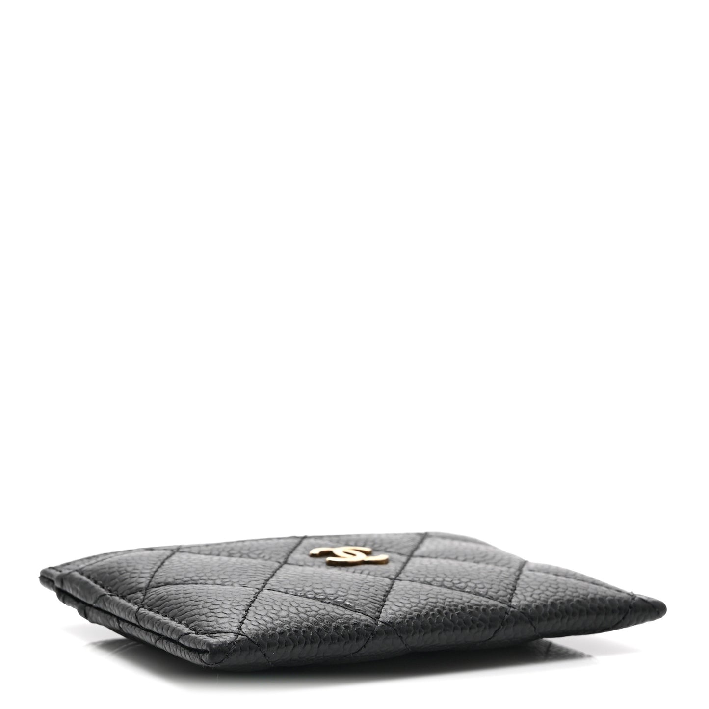 Caviar Quilted Card Holder Black