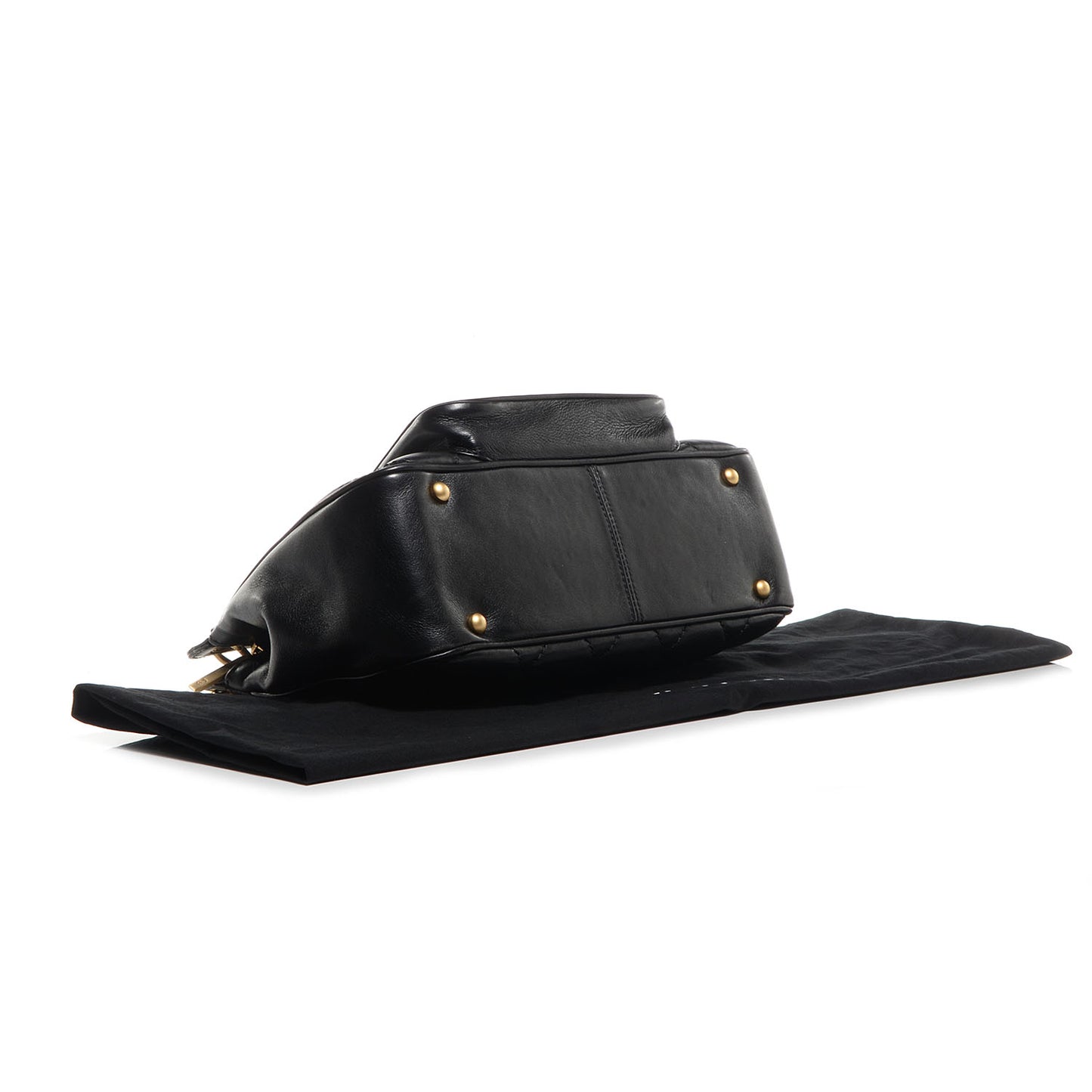 Calfskin Chocolate Bar Quilted Small Shoulder Bag Black