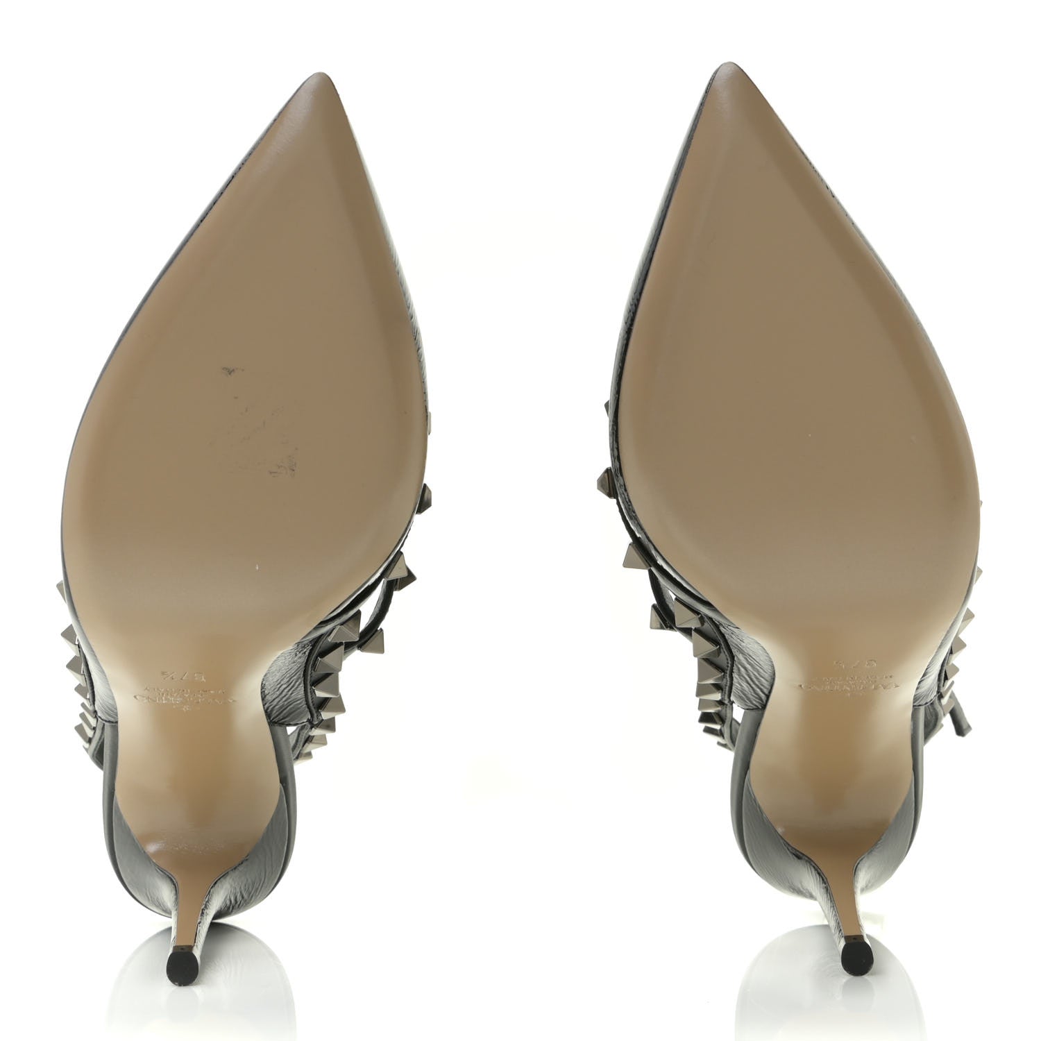 Valentino Garavani Crinkled Patent Rockstud Ankle Strap 100mm Pumps 37.5 Black 6 of 10