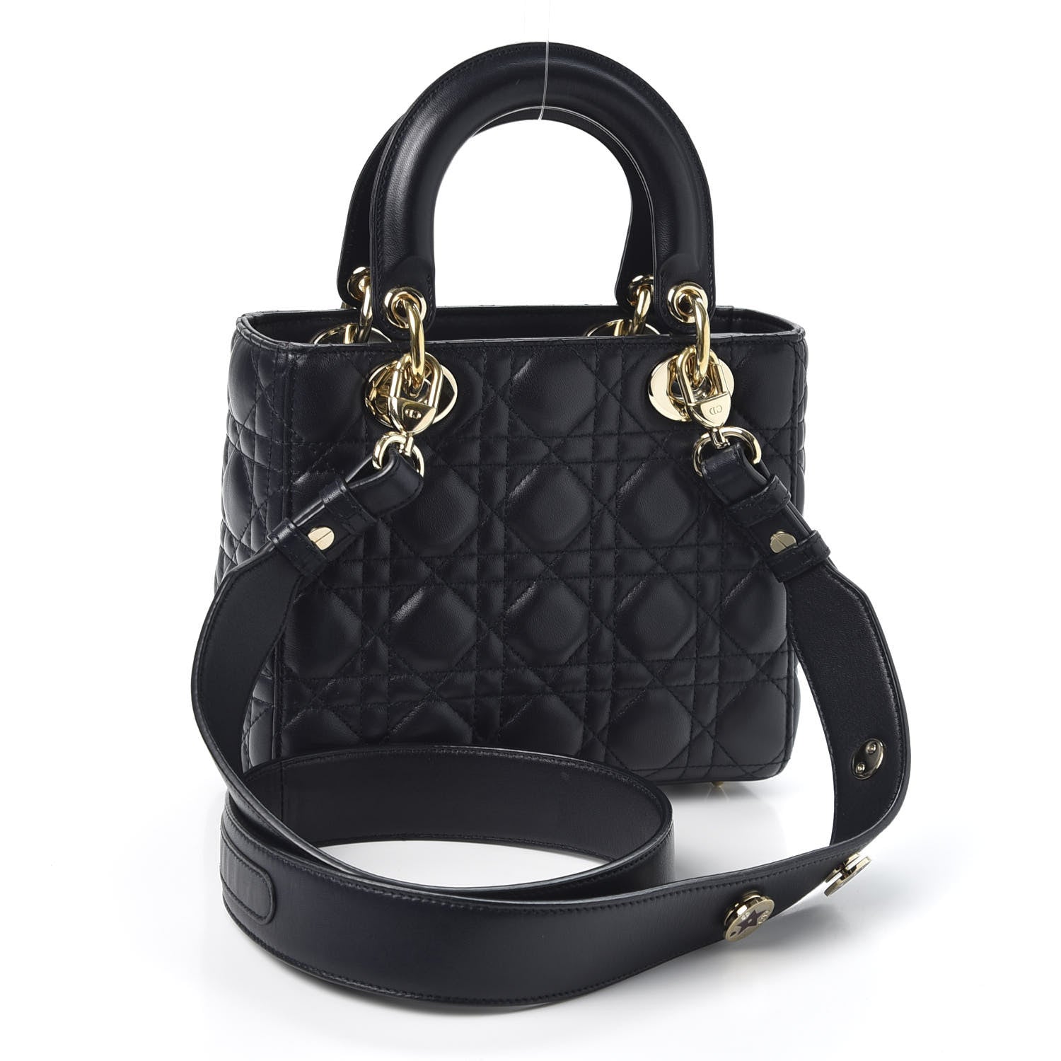 Christian Dior Lambskin Cannage Small Lucky Badges My Lady Dior Navy 2 of 13
