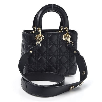Christian Dior Lambskin Cannage Small Lucky Badges My Lady Dior Navy 2 of 13