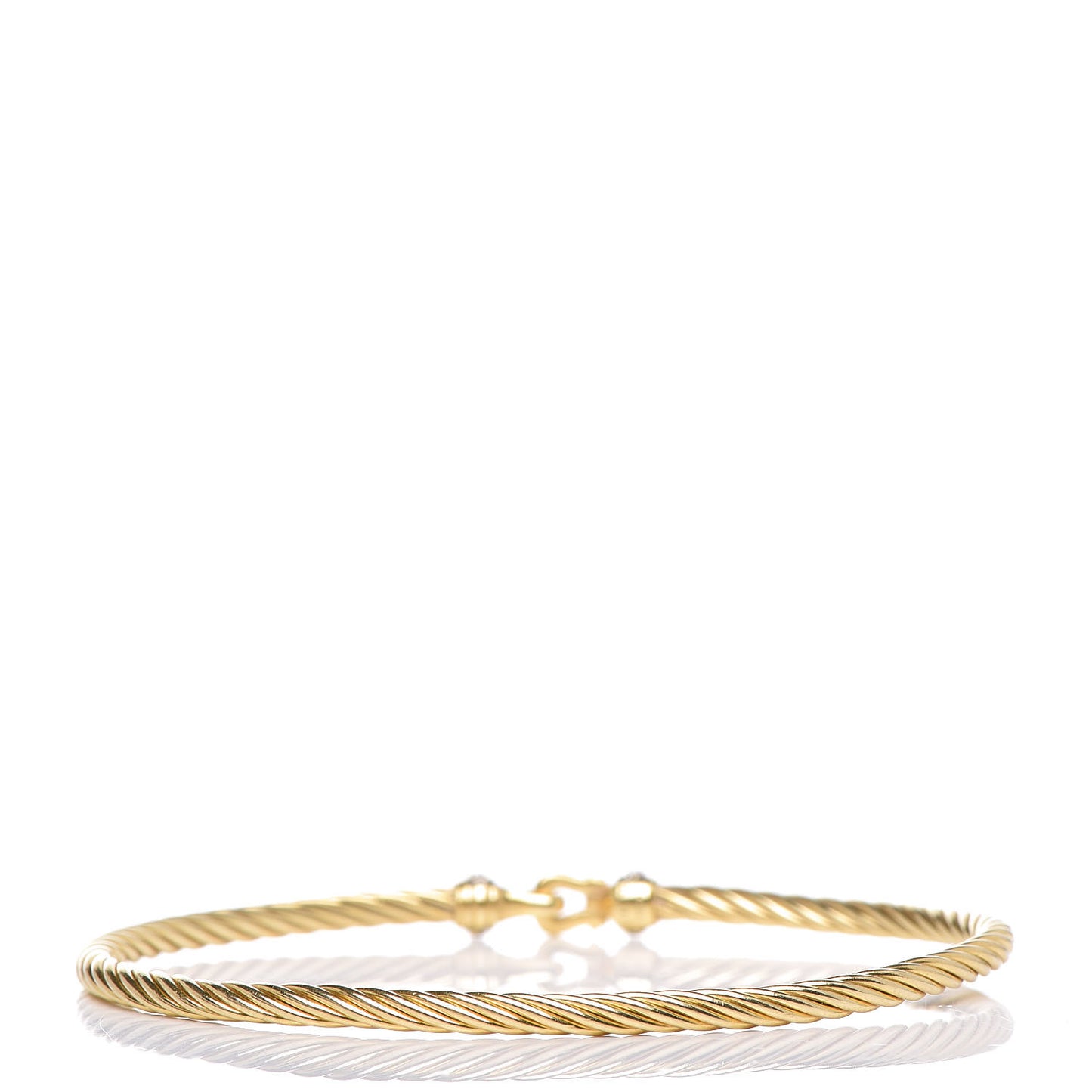 18K Yellow Gold Diamond 2.6mm Cable Collectibles Buckle Bracelet