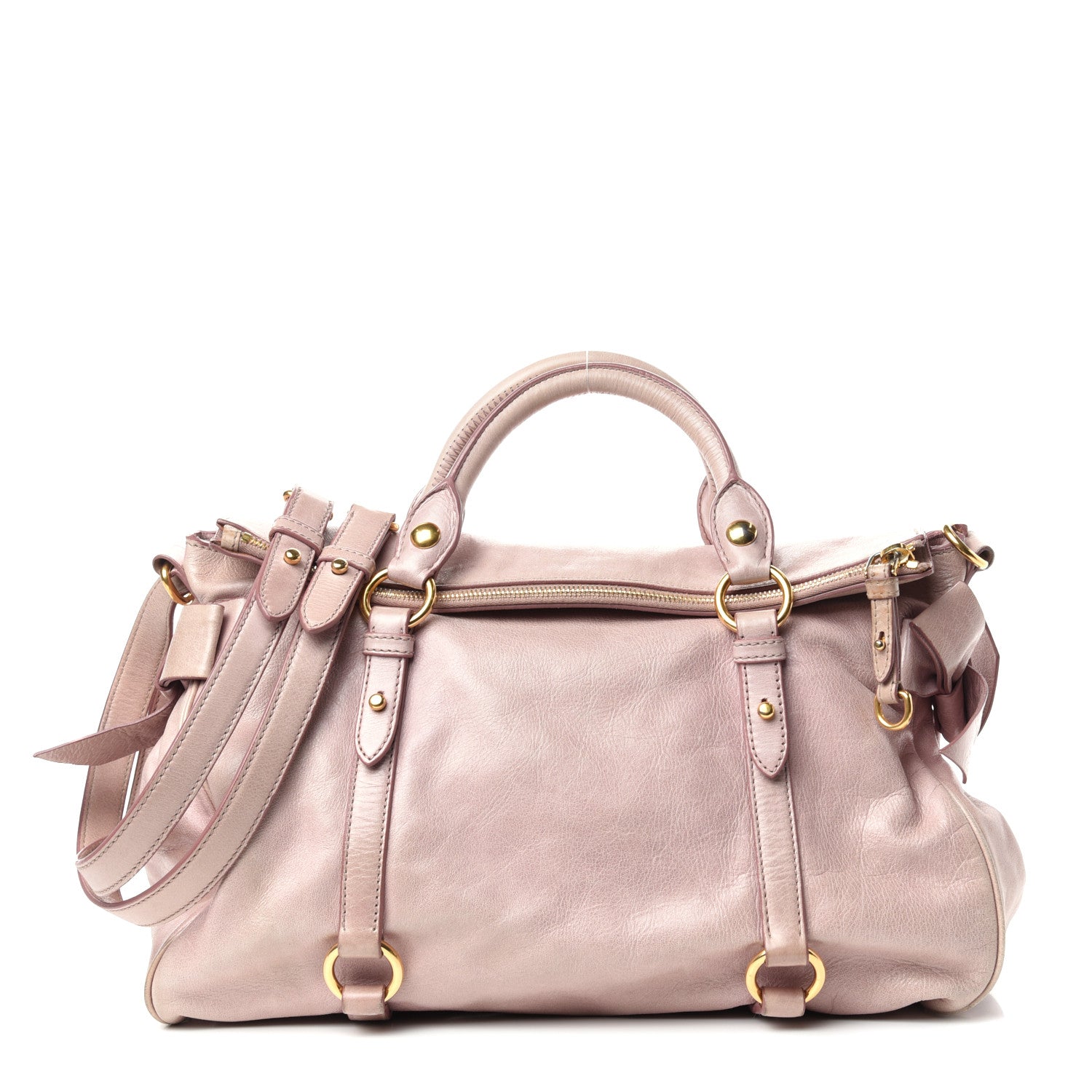 Miu Miu Vitello Medium Bow Bag Mughetto 1 of 9