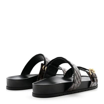 Louis Vuitton Damier Patent Calfskin Bom Dia Flat Sandals 41 Ebene 4 of 9