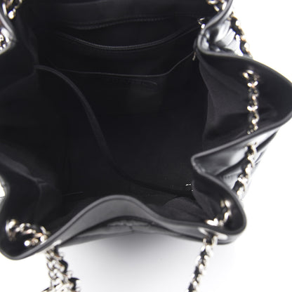 Chanel Lambskin Chevron Small Urban Spirit Drawstring Bag Black 4 of 10