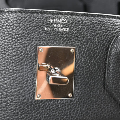 Hermes Togo Toile HAC Travel Birkin 40 Black 5 of 12