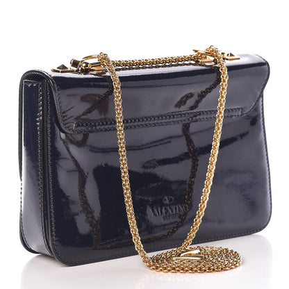 Valentino Garavani Patent L'Amour Rockstud Shoulder Bag Marine 3 of 12