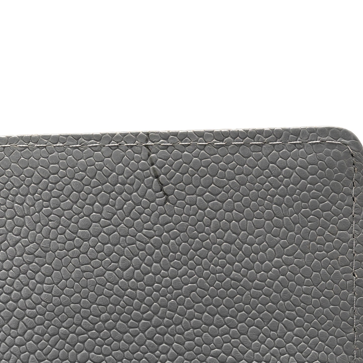 Caviar Chevron Quilted Large Boy Gusset Flap Wallet Grey