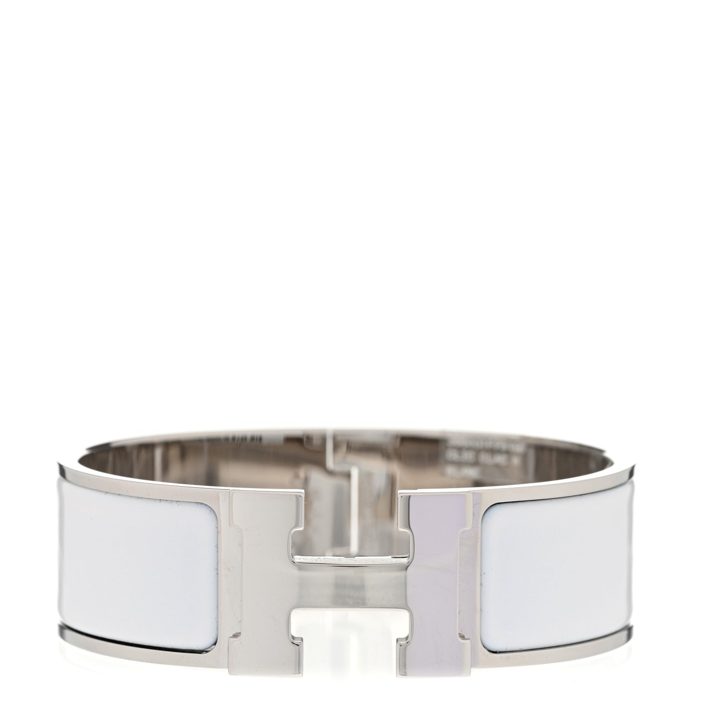 Enamel Wide Clic Clac H Bracelet GM White