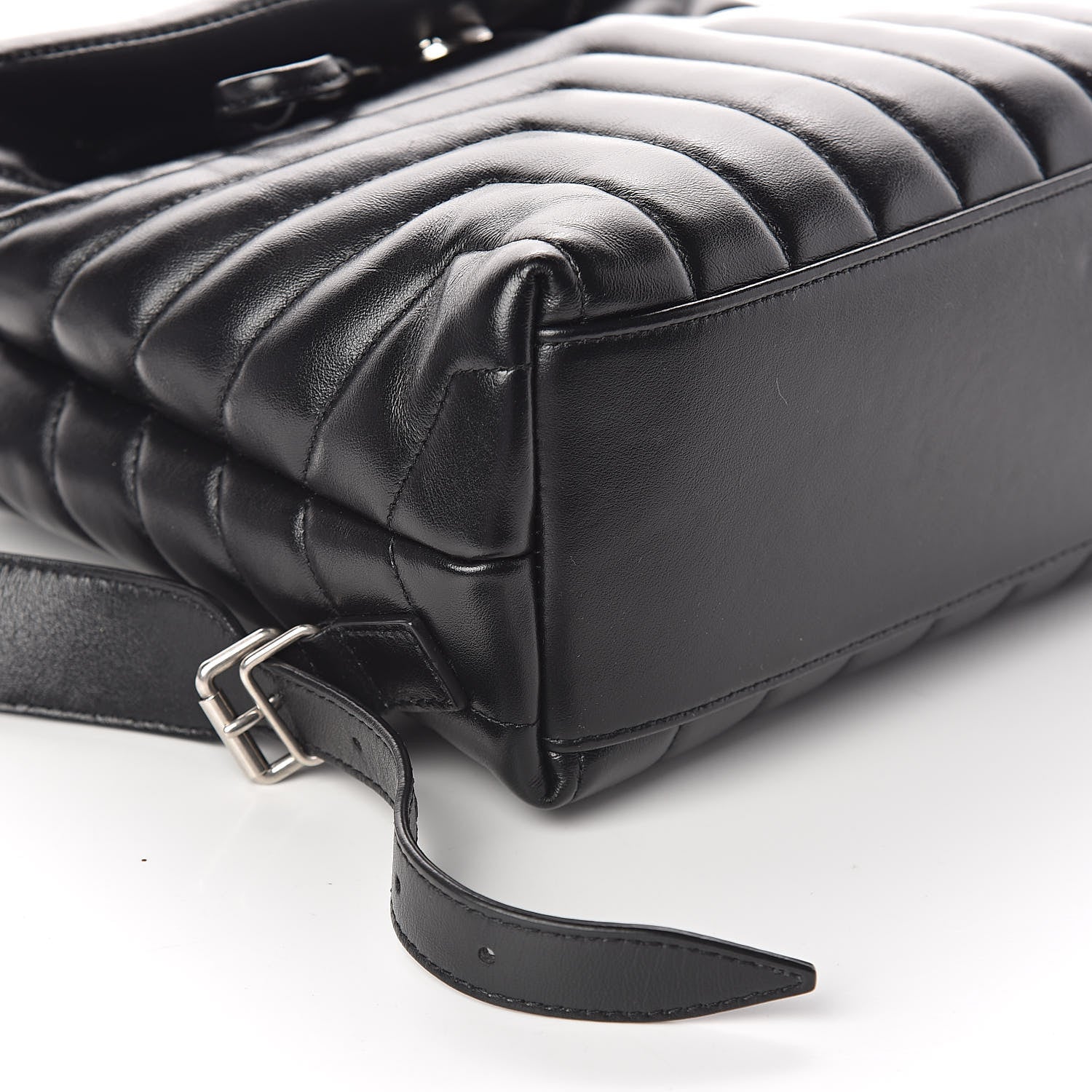 Saint Laurent Calfskin Y Quilted Monogram Small Loulou Backpack Black 9 of 10