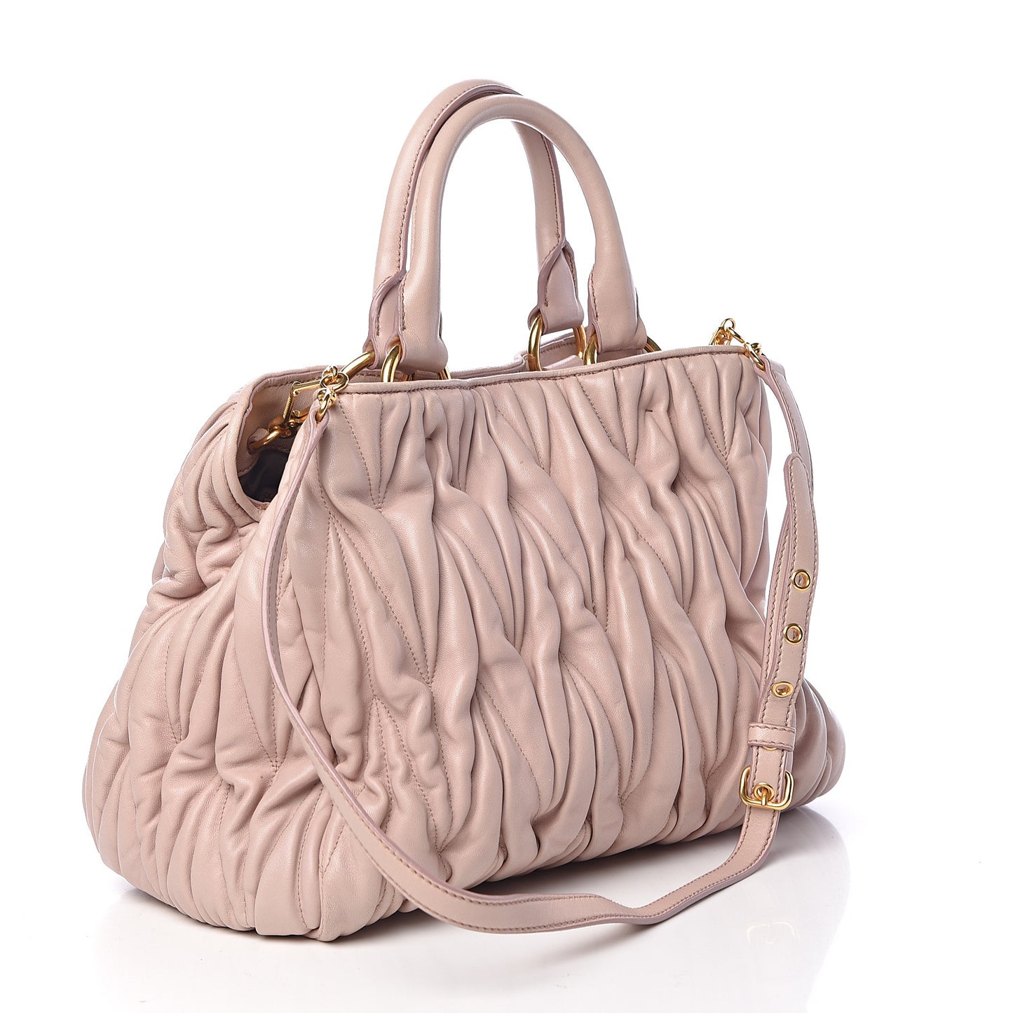 Nappa Matelasse Bauletto Top Handle Bowler Pink
