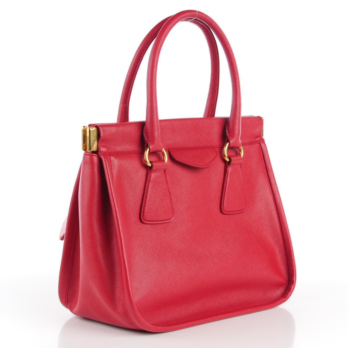Saffiano Lux Frame Satchel Fuoco