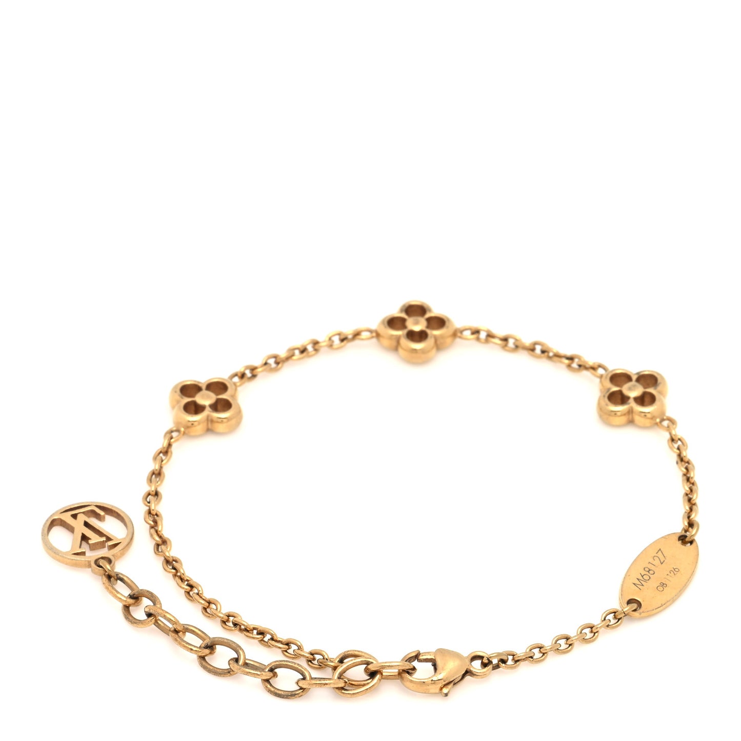 Brass Flower Full Bracelet Gold