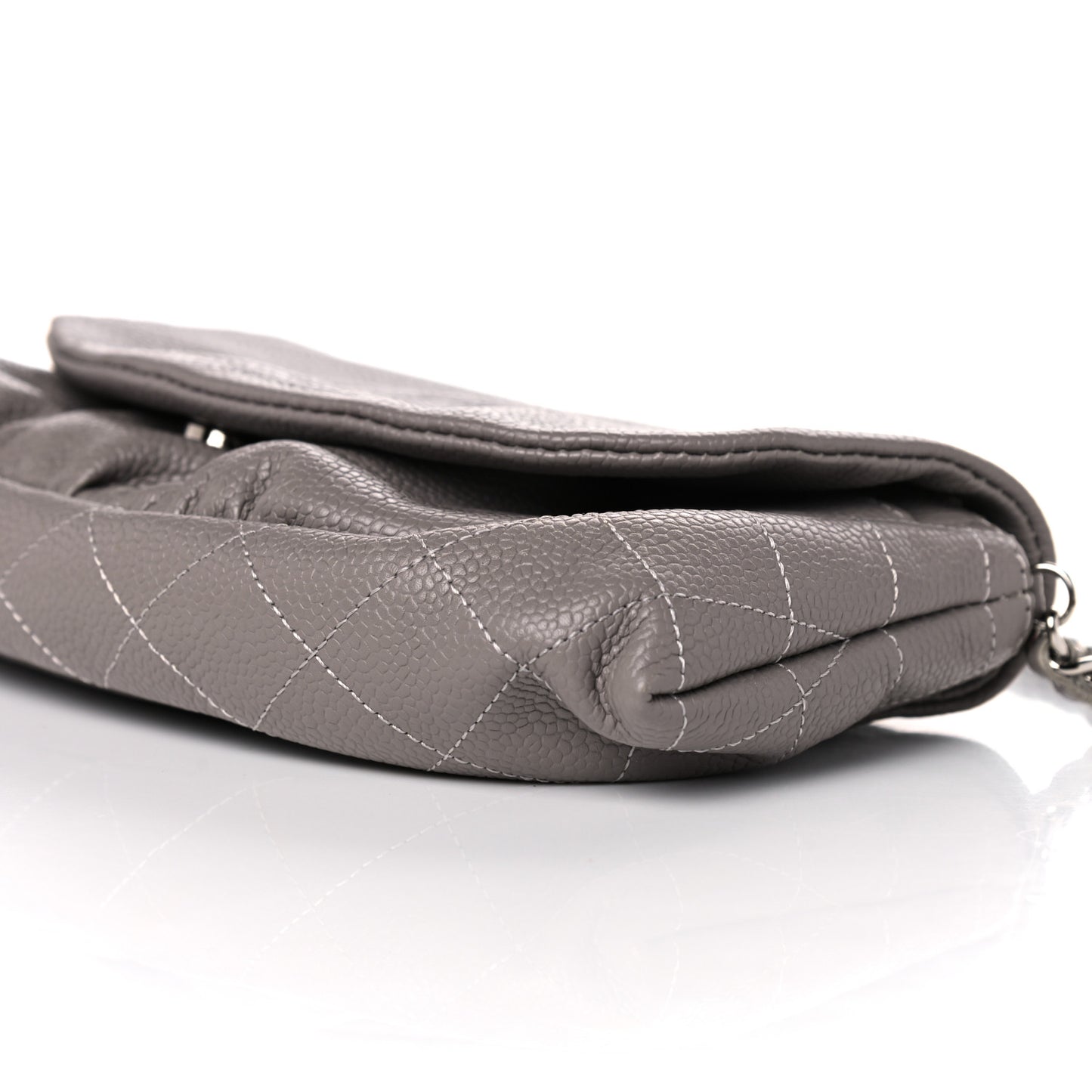 Caviar Half Moon Wallet On Chain WOC Light Grey