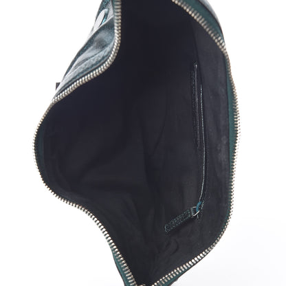 Alexander McQueen Metallic Lambskin De Manta Clutch Green 7 of 9
