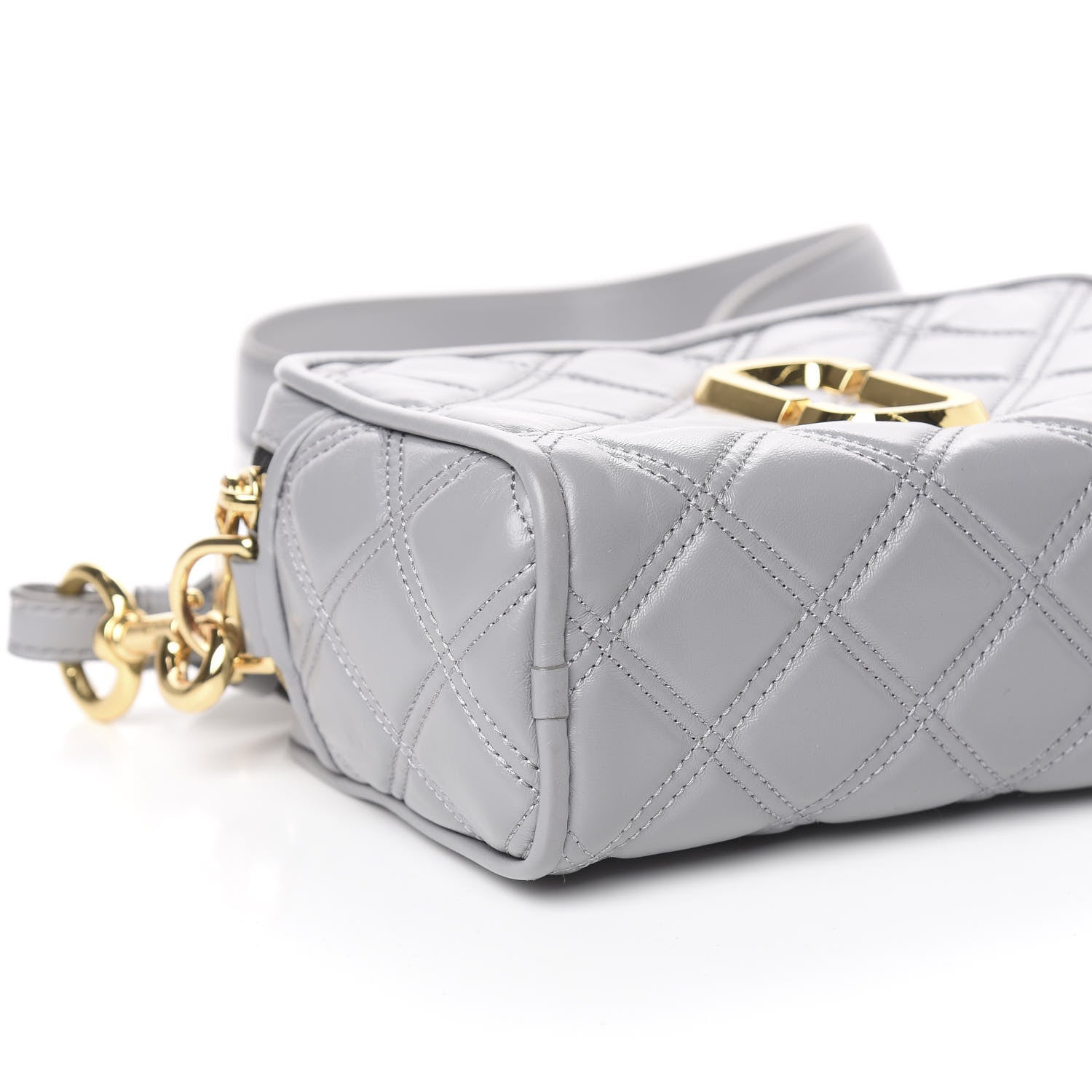 Marc Jacobs Natural Grain Calfskin Quilted The Softshot 21 Bag Grey 11 of 12