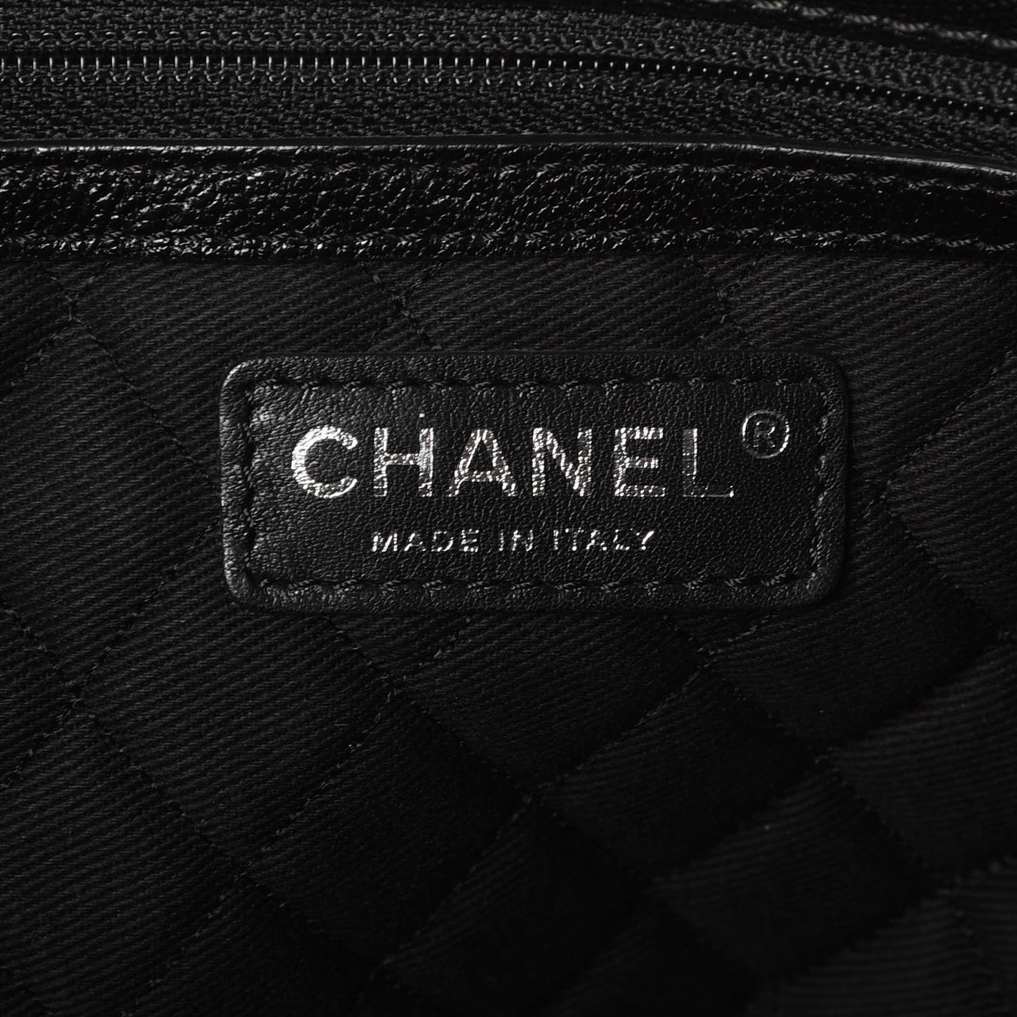 Goatskin Perforated Large CC Tote Black