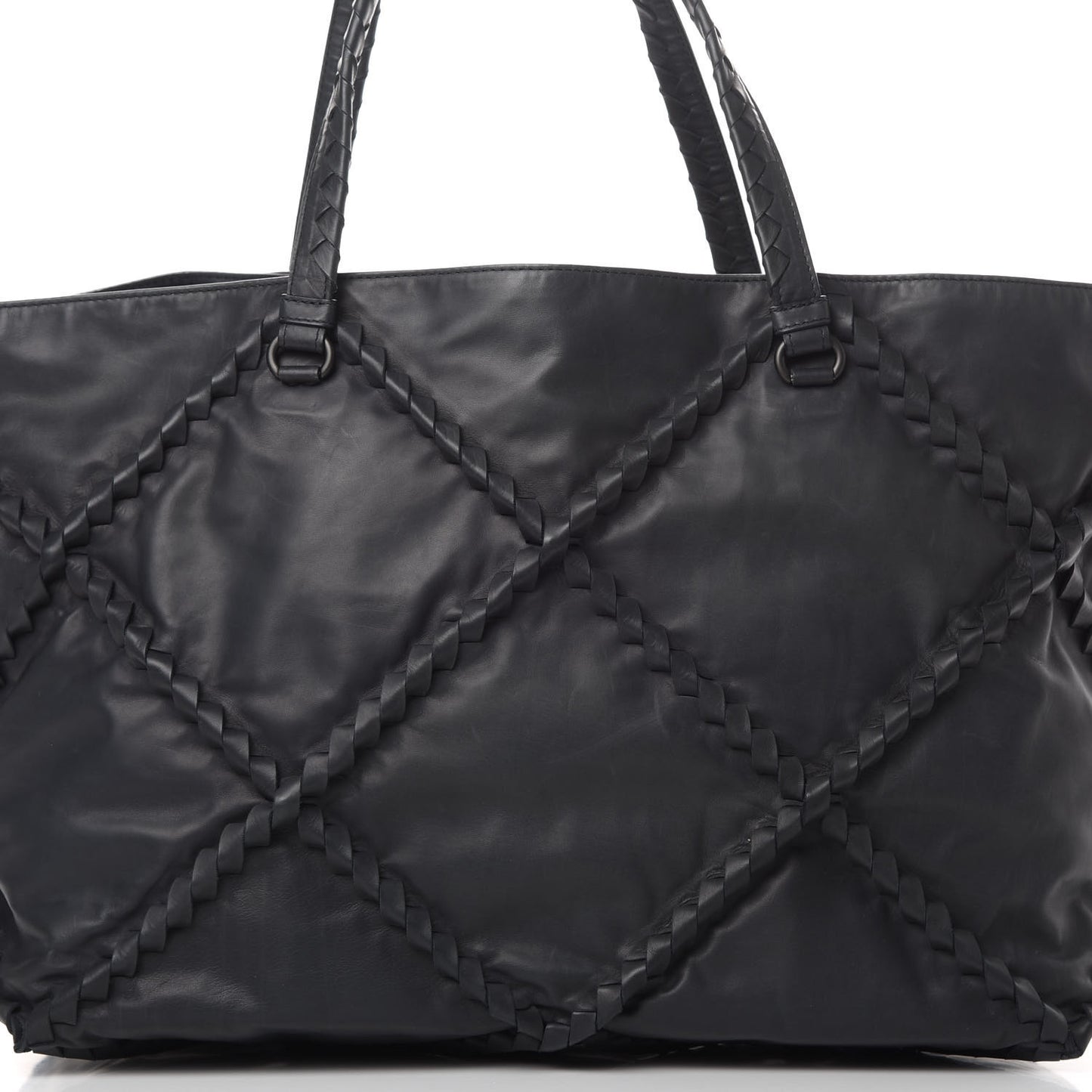 Calfskin Intrecciato Diamond Tote Ardoise