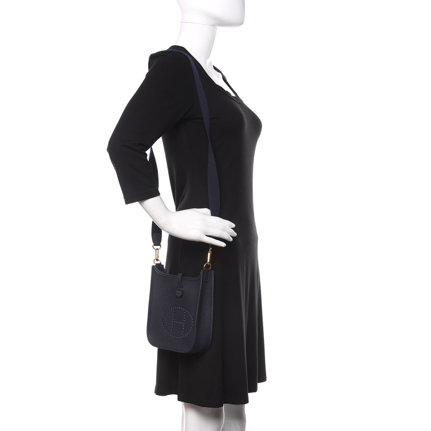 Hermes Taurillon Clemence Amazone Evelyne TPM Bleu Nuit Bleu Indigo 2 of 11