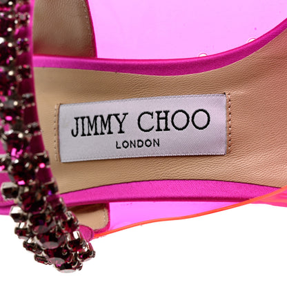 Jimmy Choo Plexi Crystal Bing 100 Pumps 38 Hot Pink 6 of 8
