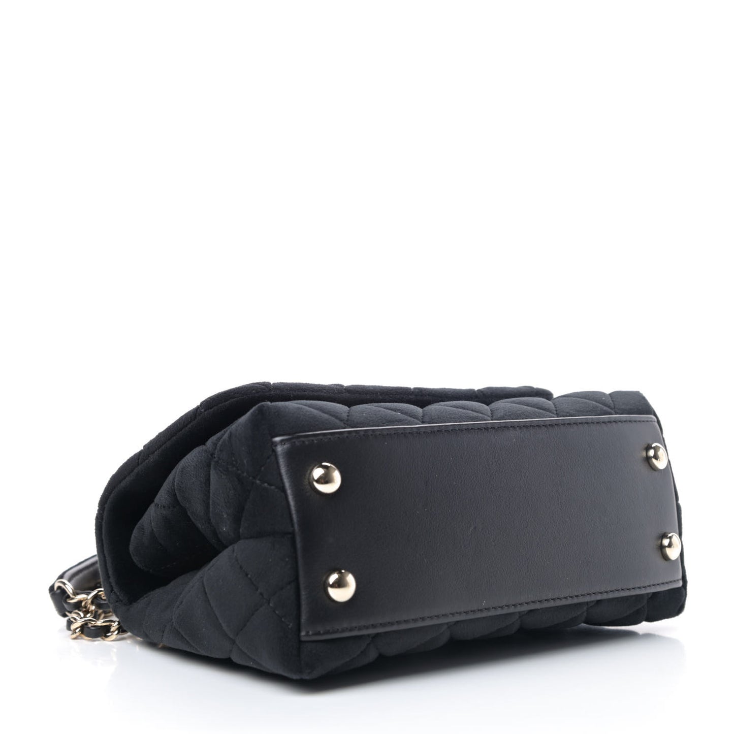 Velvet Crystal Quilted Extra Mini Coco Handle Flap Black