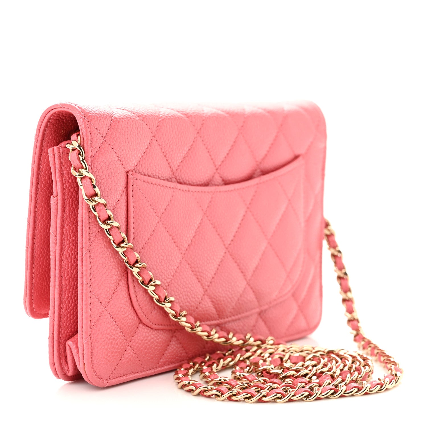 Chanel Caviar Quilted Wallet on Chain WOC Pink 3 of 12