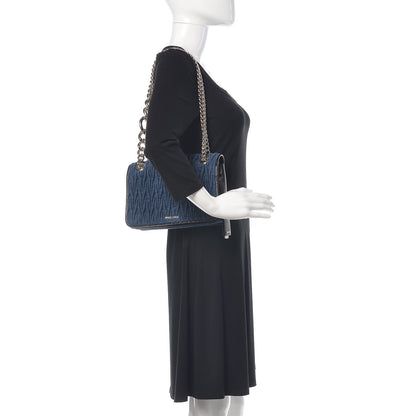 Miu Miu Denim Matelasse Shoulder Bag Blue 2 of 9