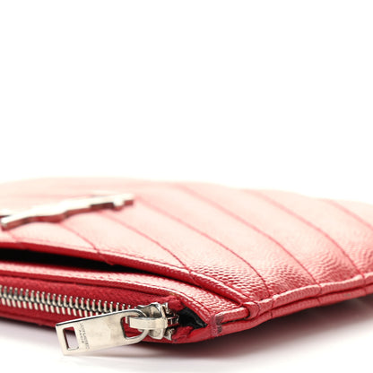 Saint Laurent Grain De Poudre Chevron Monogram Bill Pouch Bandana Red 11 of 13