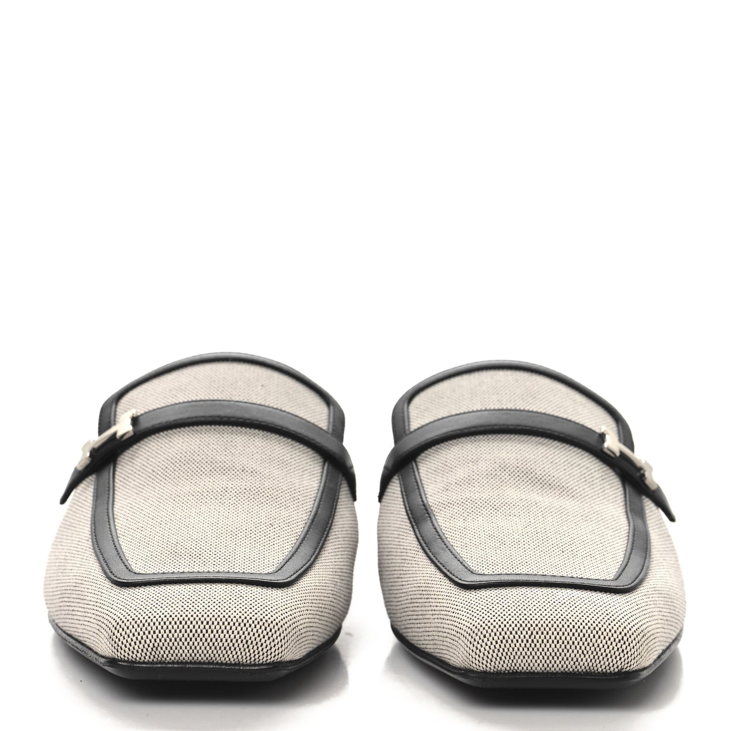 Canvas Calfskin Womens Groupie Mules 39.5 Prunoir Black