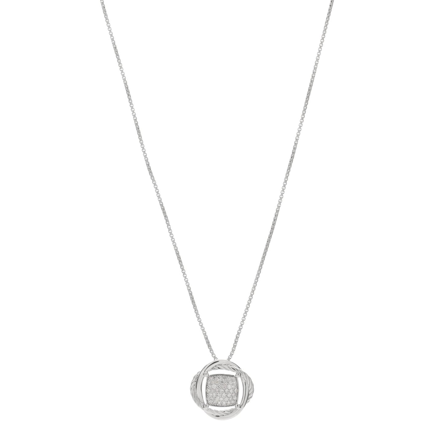 Sterling Silver Diamond 20mm Infinity Pendant Necklace