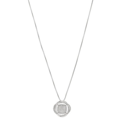 David Yurman Sterling Silver Diamond 20mm Infinity Pendant Necklace 1 of 3