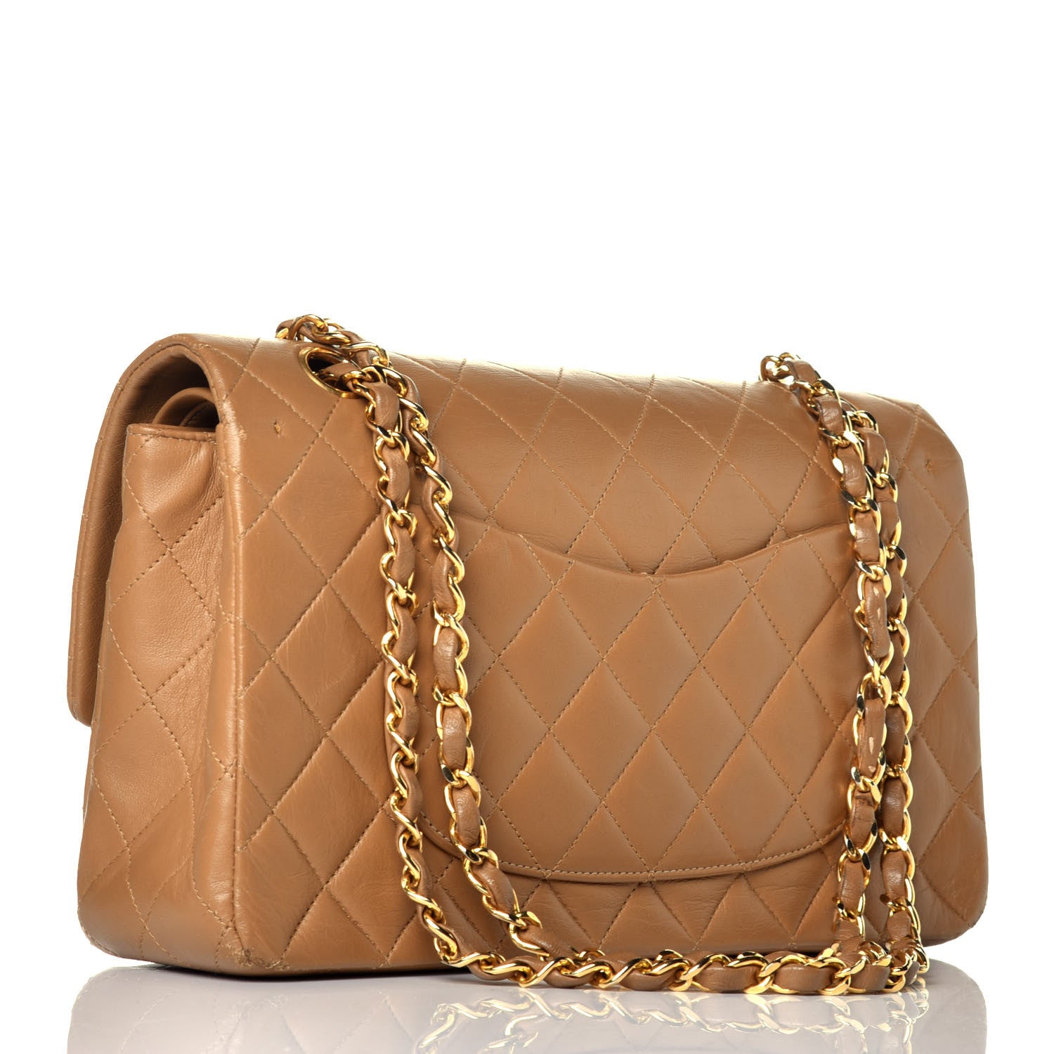 Chanel Lambskin Quilted Medium Double Flap Beige 3 of 8